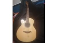 Left-handed electro acoustic guitar