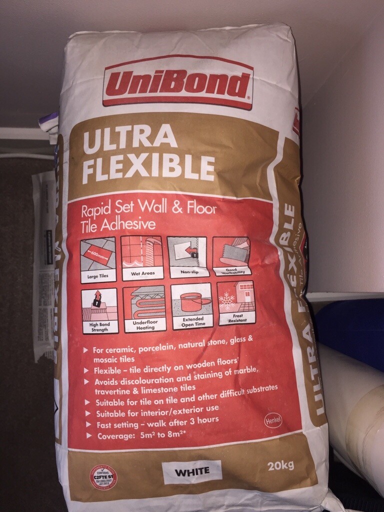 Unibond Ultra Flexible Rapid Set Wall Floor Tile 20 Kg White In Blaydon