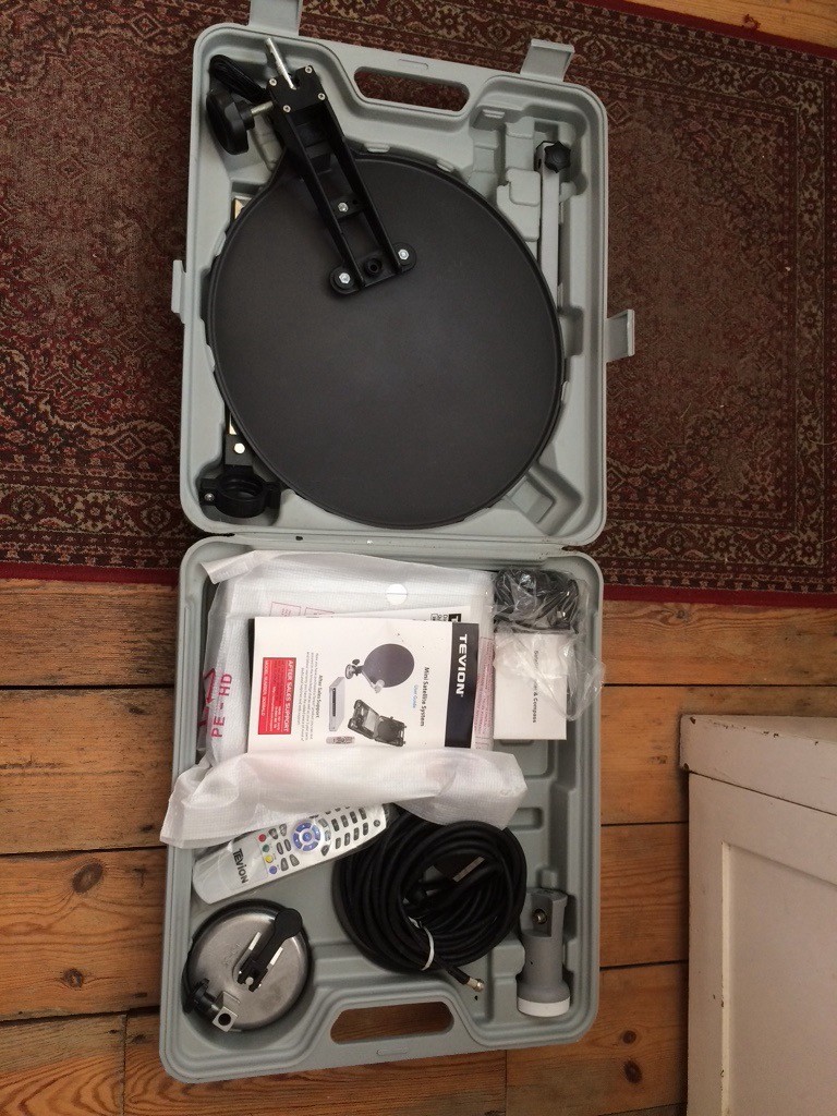 Tevion portable mini satellite dish system in carry case in Redland