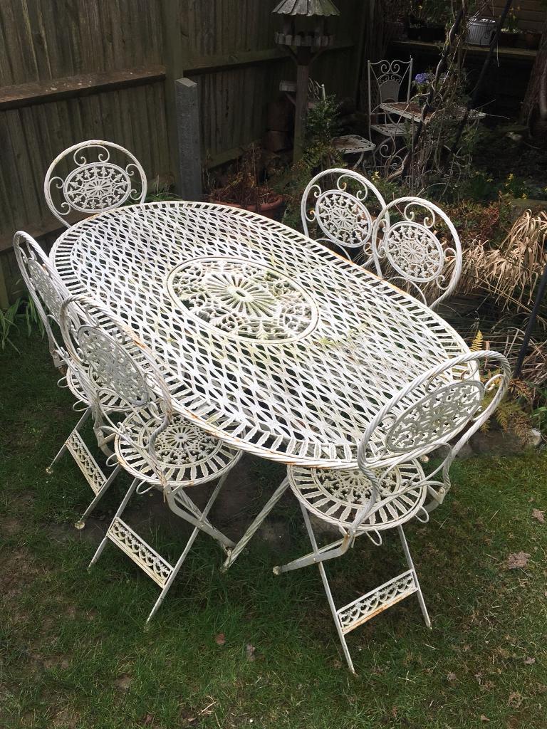 Cream metal garden dining set in Sompting, West Sussex Gumtree