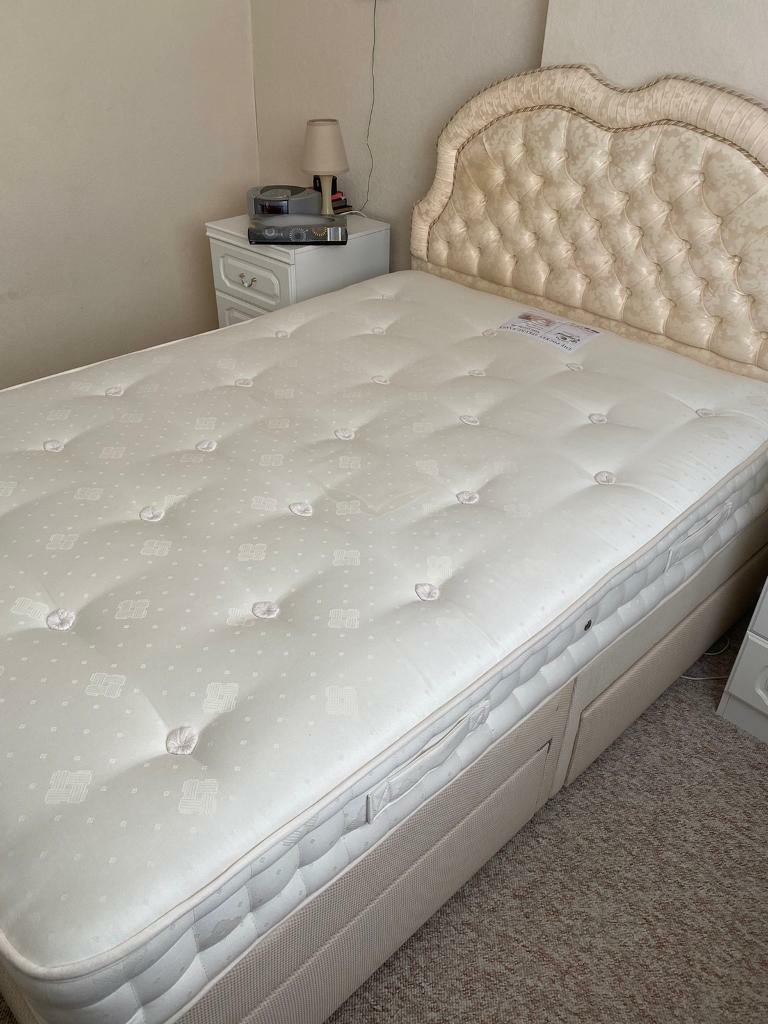 Double divan bed with drawers, mattress and headboard in Ash, Kent