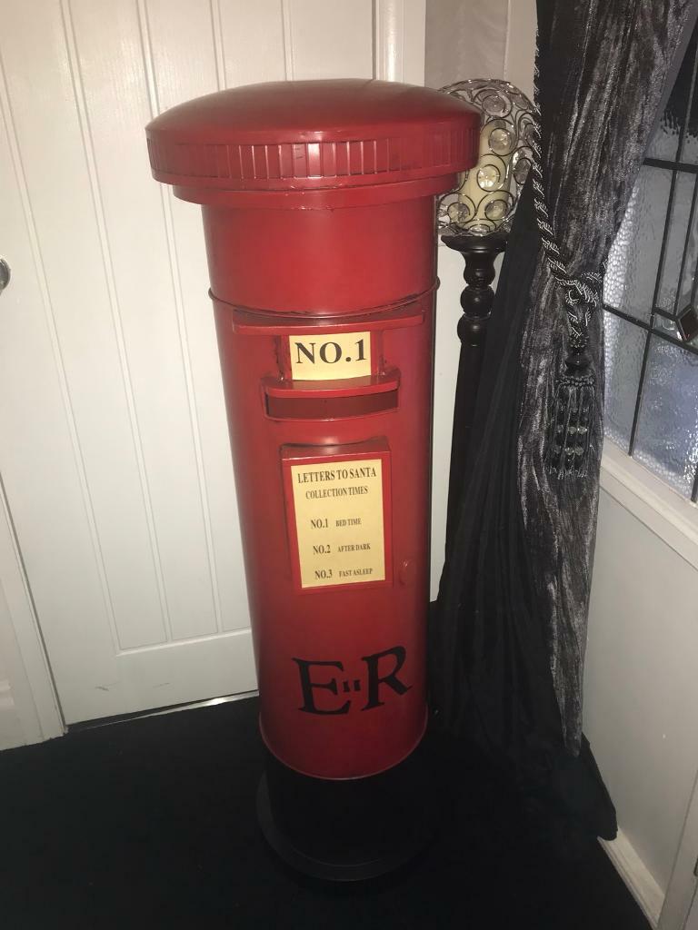 Brand new red christmas pillar box in Sutton Coldfield, West Midlands