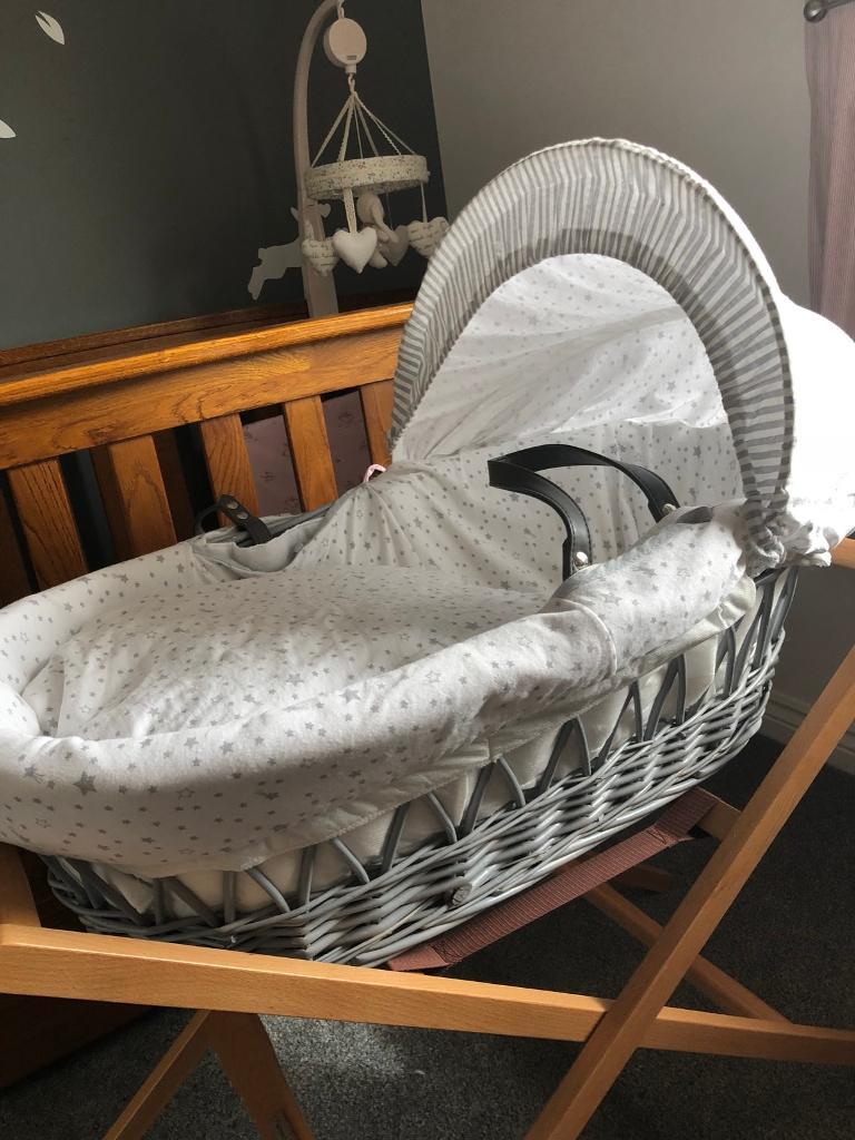 Clair de lune Moses basket and mamas and papas stand | in Brough, East