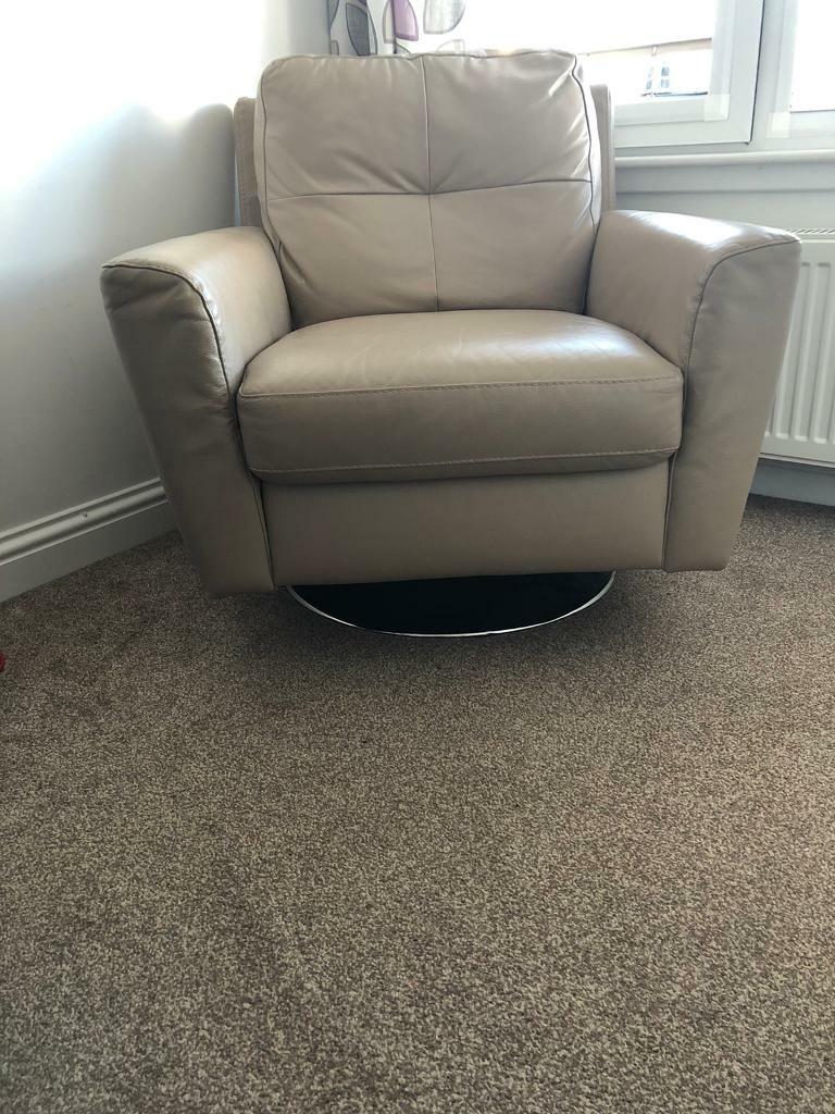 Leather swivel chair and footstool in Glenrothes, Fife Gumtree