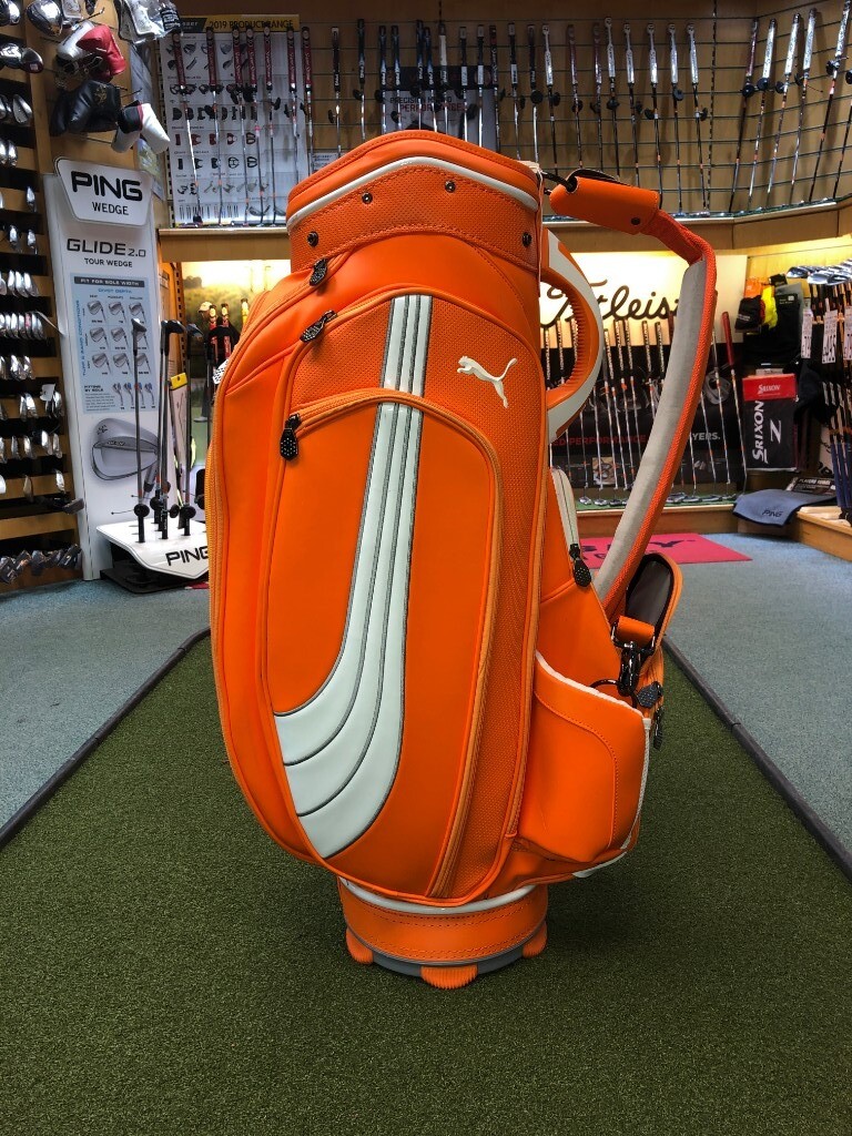 Used Puma Golf Orange Staff Bag 6 Dividers 11 Pockets 2 Bottle