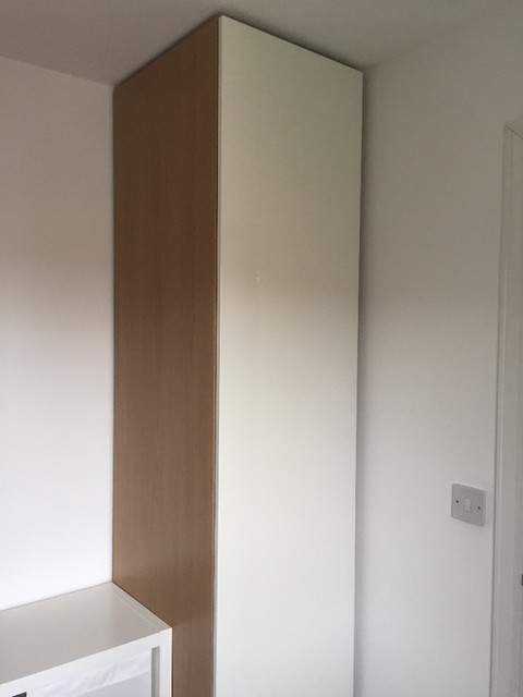 Ikea Pax Full Height Wardrobe With White High Gloss Door And Basket