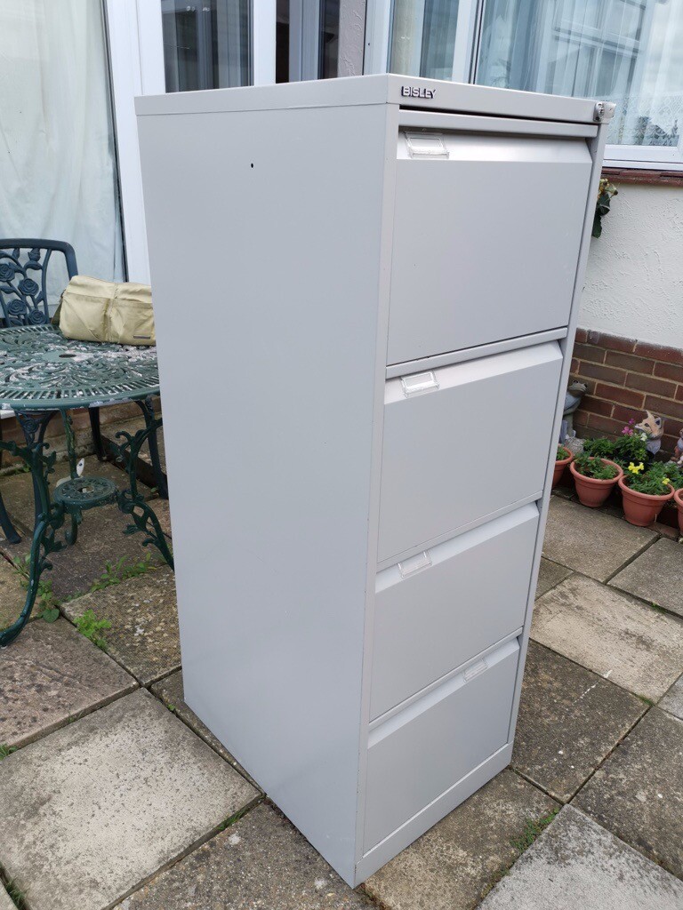 BISLEY Heavy Metal Filing 4 Drawer A4 with Key in Bournemouth