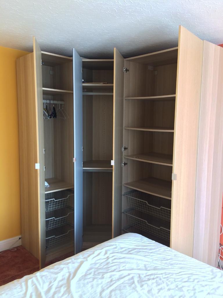  Ikea  corner 4 door wardrobe oak effect for sale in 