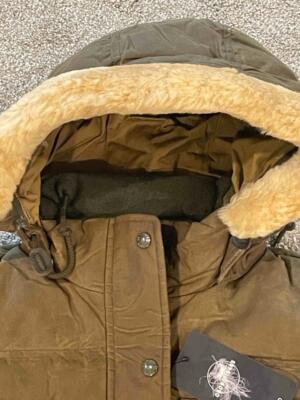 Pre-owned Filson Womens Hooded Down Cruiser Vest Shelter Cloth Waxed Cotton Canvas M Olive In Green