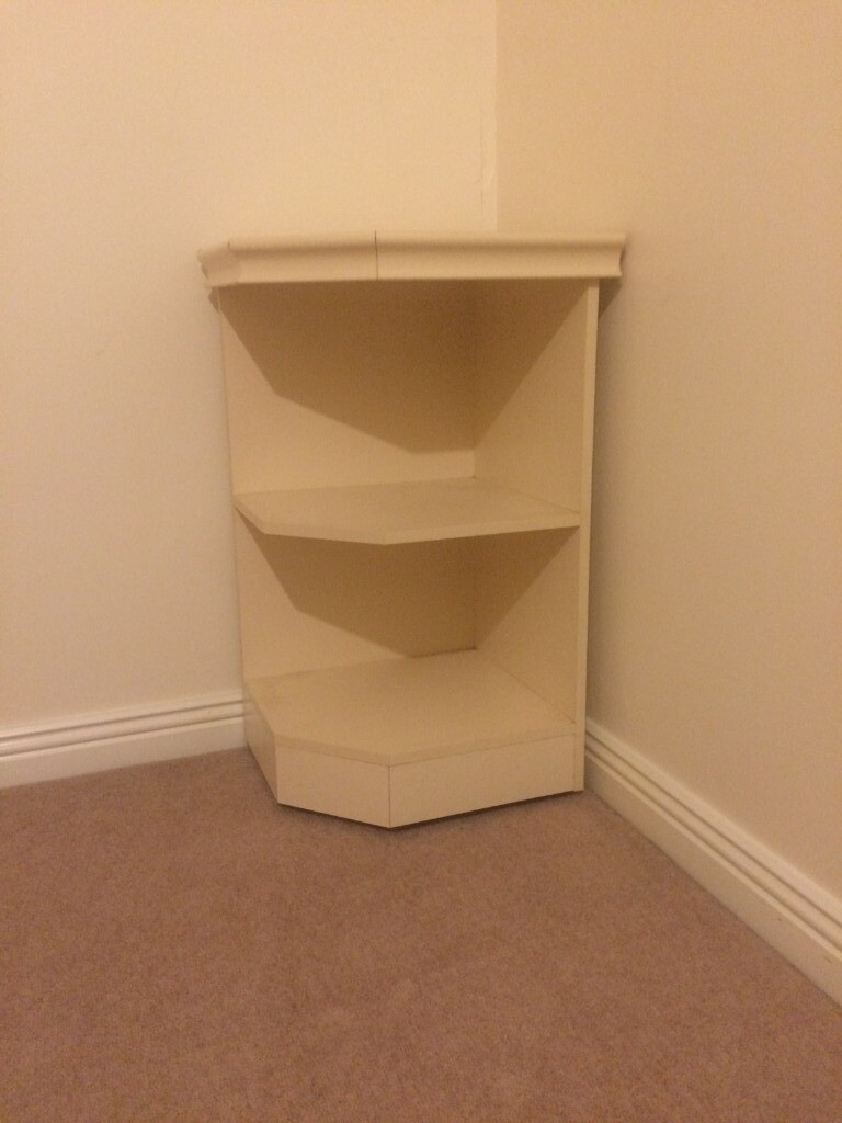 Bargain! Corner Shelving Unit (Three Shelves) neutral colour. in
