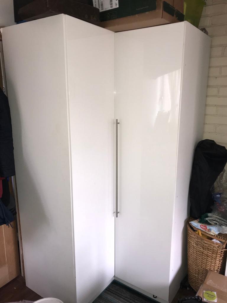 White high gloss ikea corner wardrobe in Chingford, London Gumtree