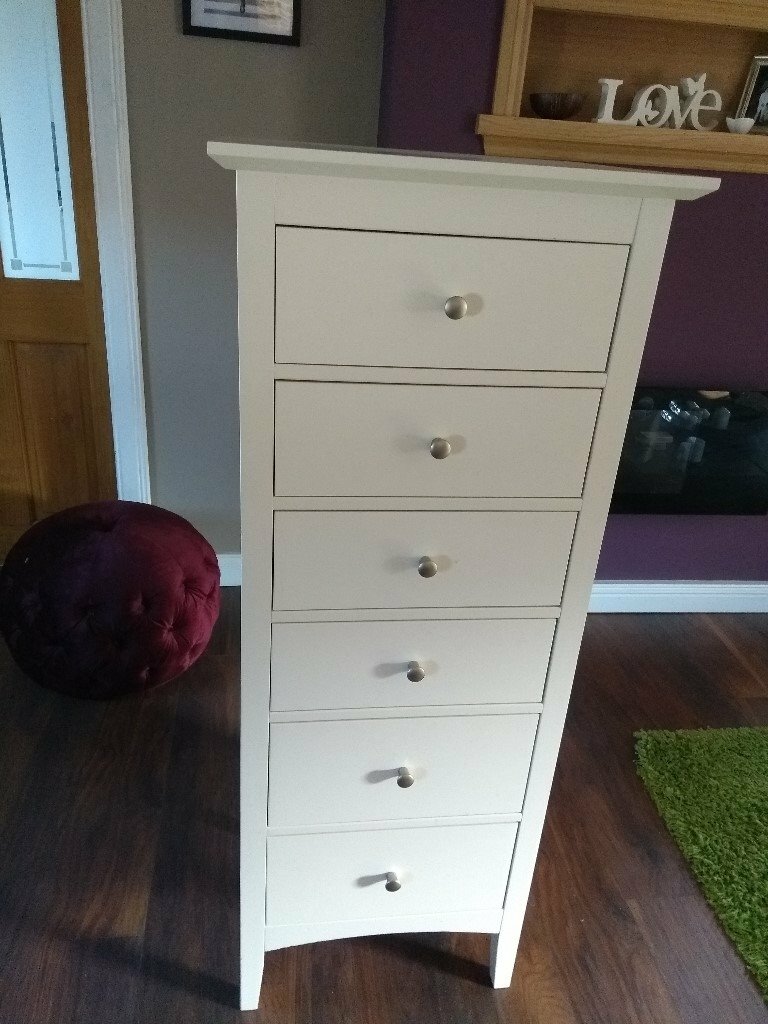 M S Hastings Tallboy Chest Of Drawers Cream Ivory In Colour 6