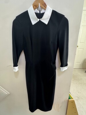 The Pretty Dress Company Women's Black Retro Pencil Stretch Office Dress Size 10