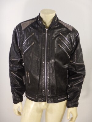 Vintage 80s MICHAEL JACKSON Black Leather Beat It Jacket DISTRESSED Ambition LRG