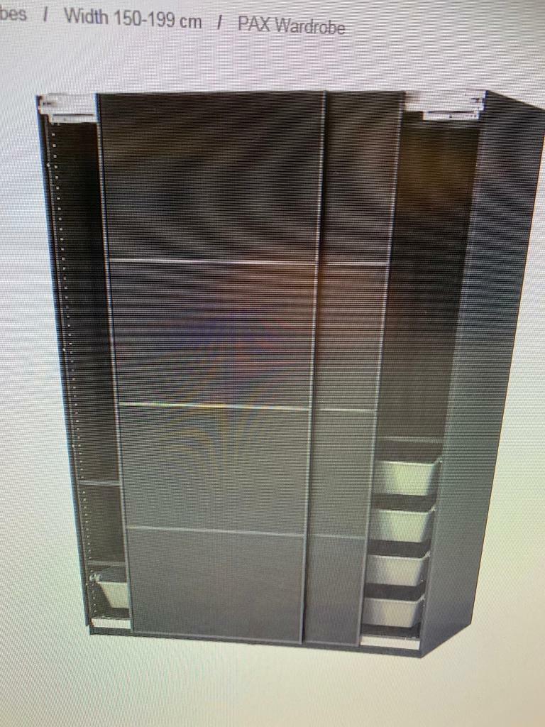 Ikea Pax Black Brown Sliding Doors Wardrobe In Bromsgrove
