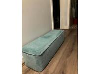 Blue footstool bench