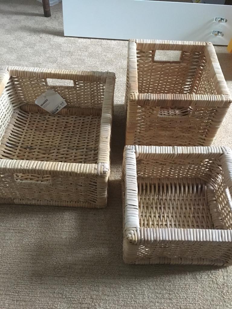 3 ikea wicker baskets in Bristol Gumtree