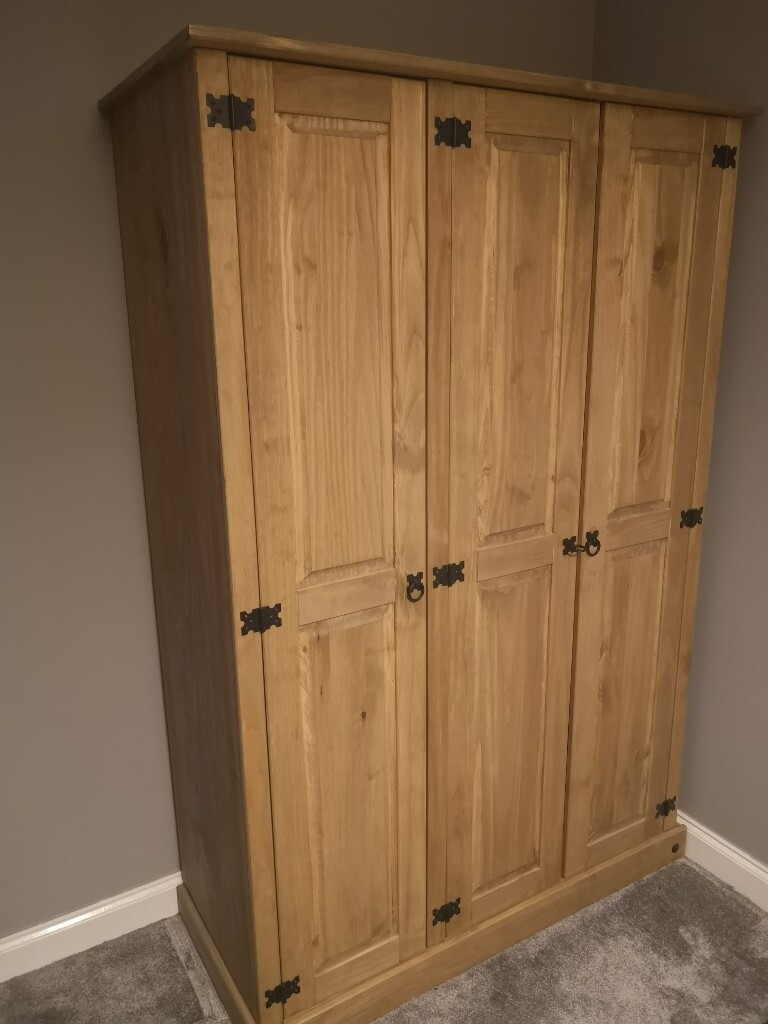 Solid wood triple wardrobe & 2 x 3 drawer chests. in Botley