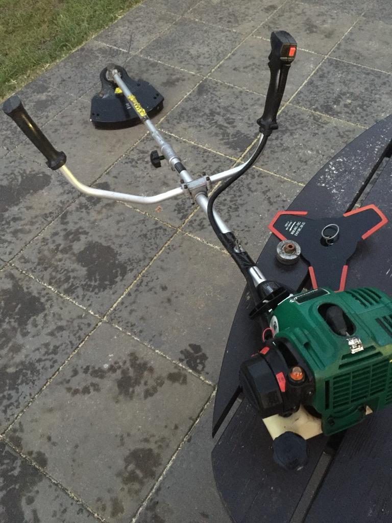 Petrol strimmer brush cutter heavy duty Qualcast split shaft mower