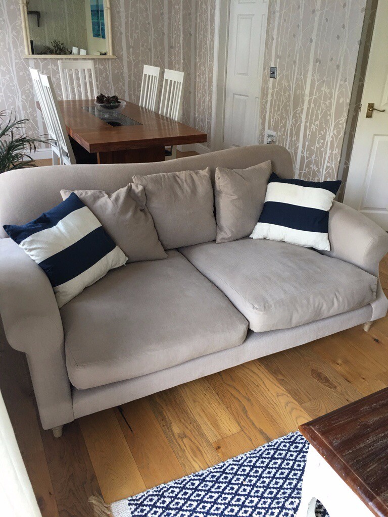 LOAF SOFA. 3 seater in driftwood linen. in Truro, Cornwall Gumtree