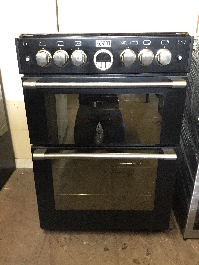 Stoves sterling mini range 600G gas cooker 60cm black double oven 3