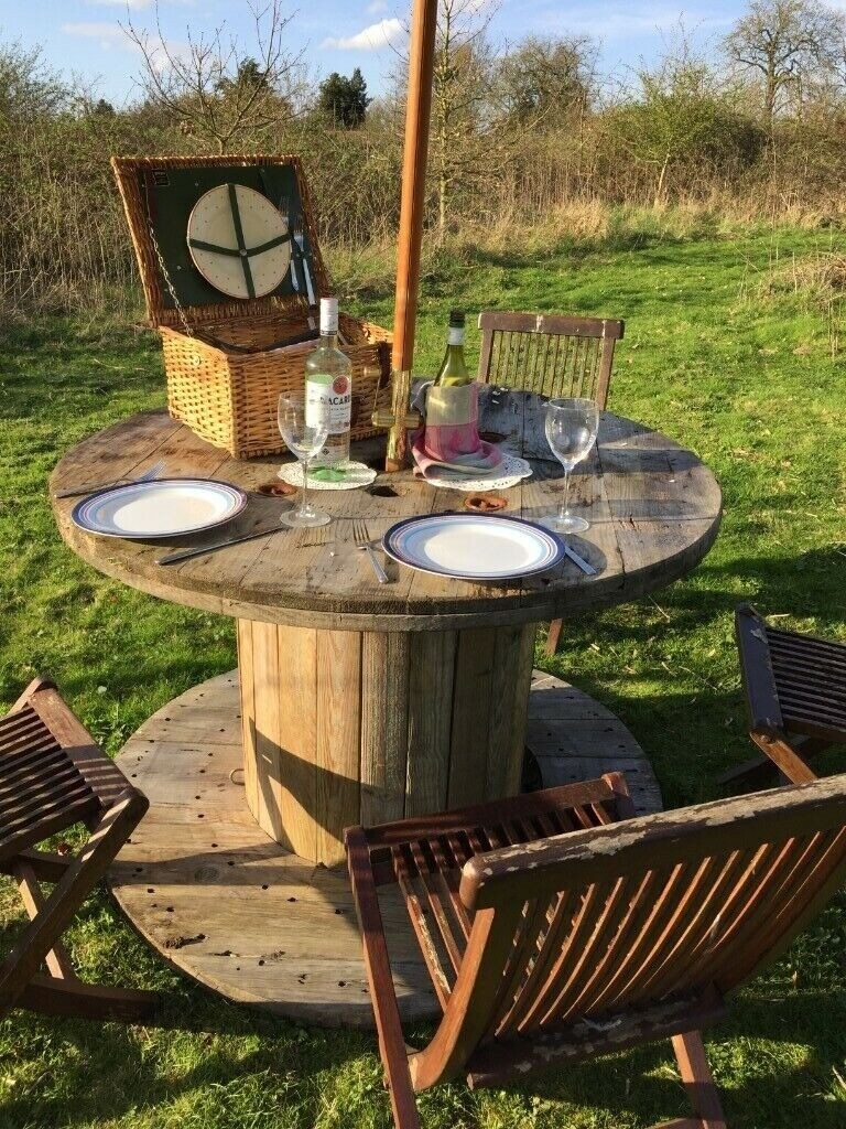 Cable drums reels for sale huge stocks garden furniture table retro