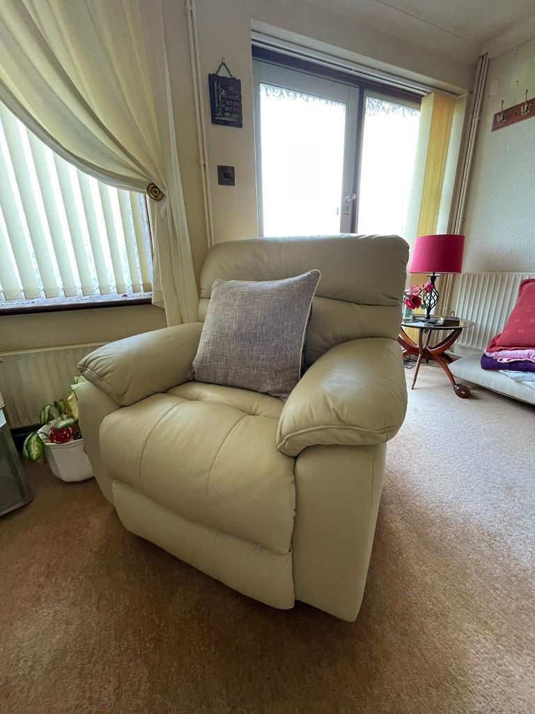 Leather 3 piece suite, with cleaning kit in Bagshot, Surrey Gumtree