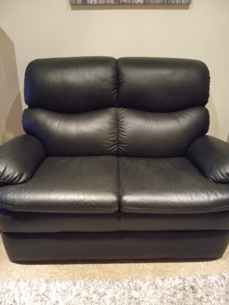 Black leather sofas and recliner for sale in Liverpool City Centre