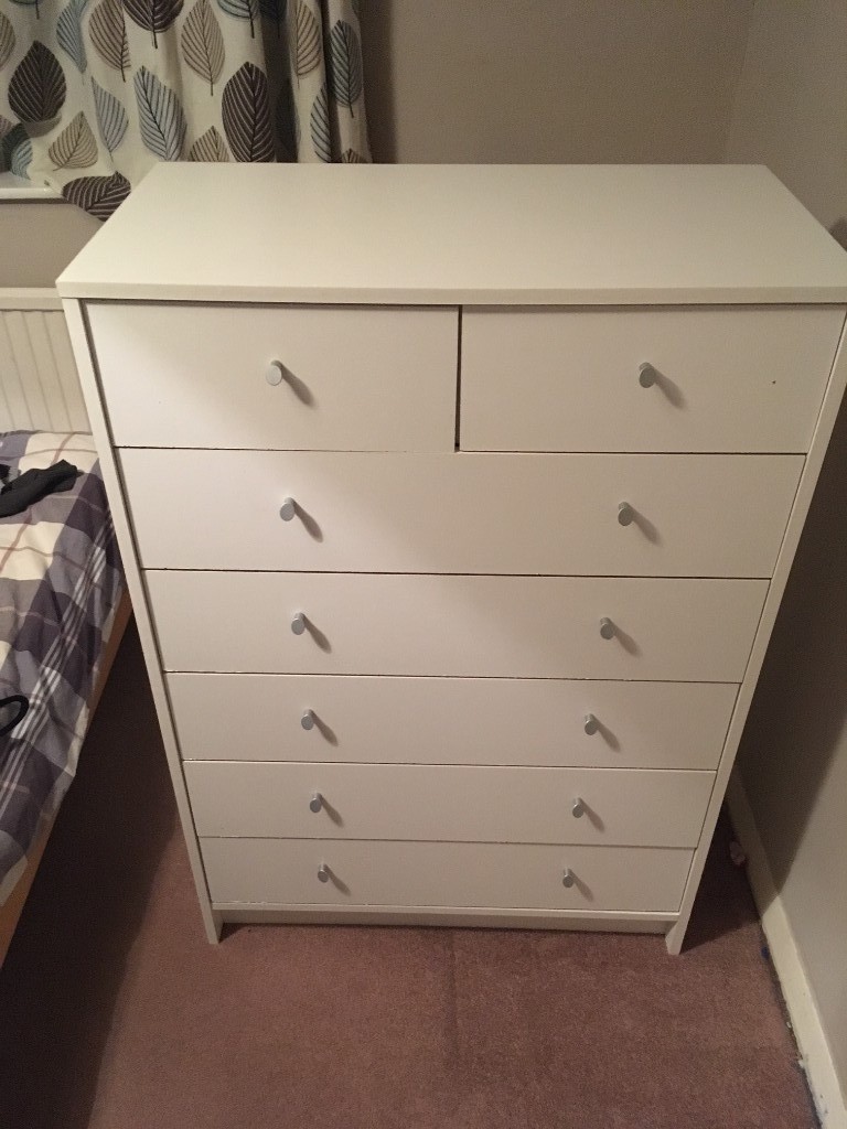 Argos Home Malibu 5 Wide 2 Narrow Drawer Chest White In Sale
