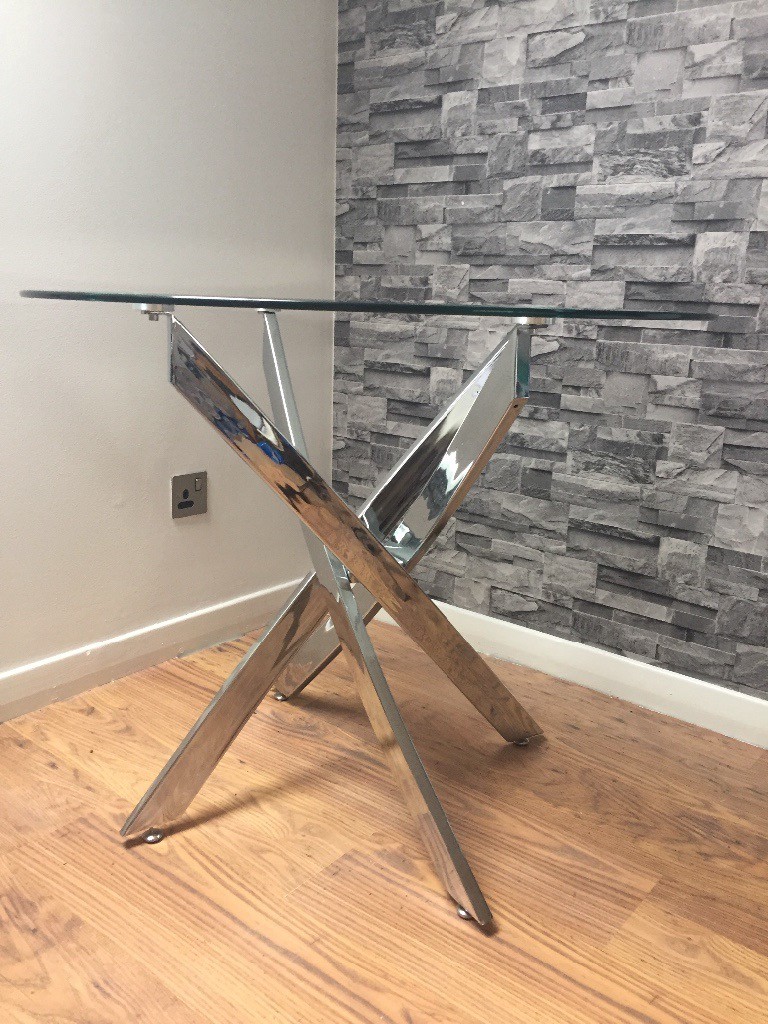 Glass Table with stainless Steele legs. in Gilmerton, Edinburgh Gumtree