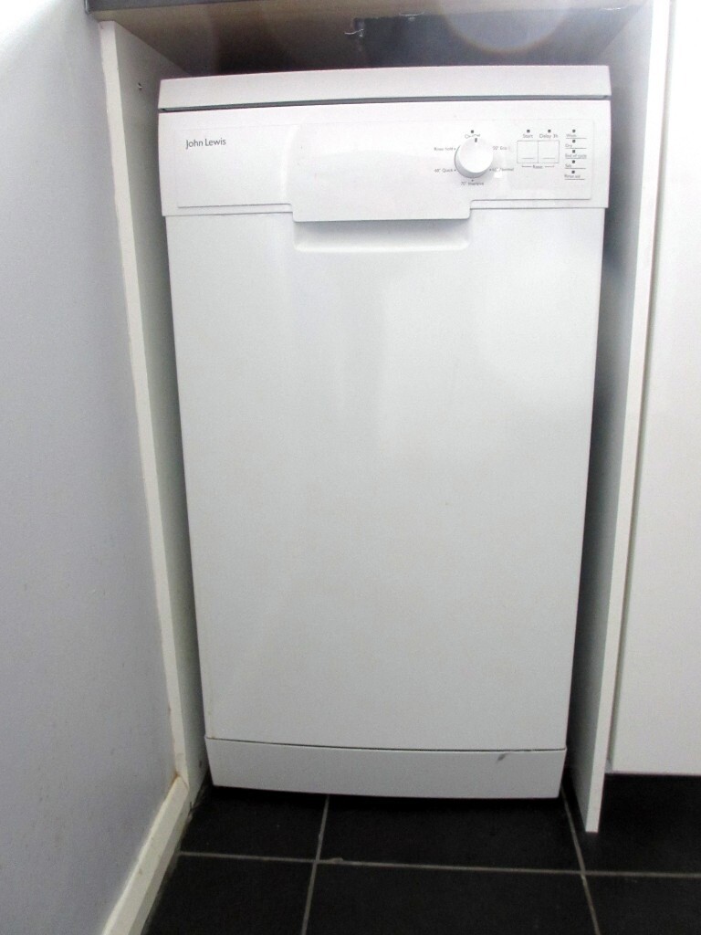 John Lewis Jldww907 Freestanding Slimline Dishwasher White