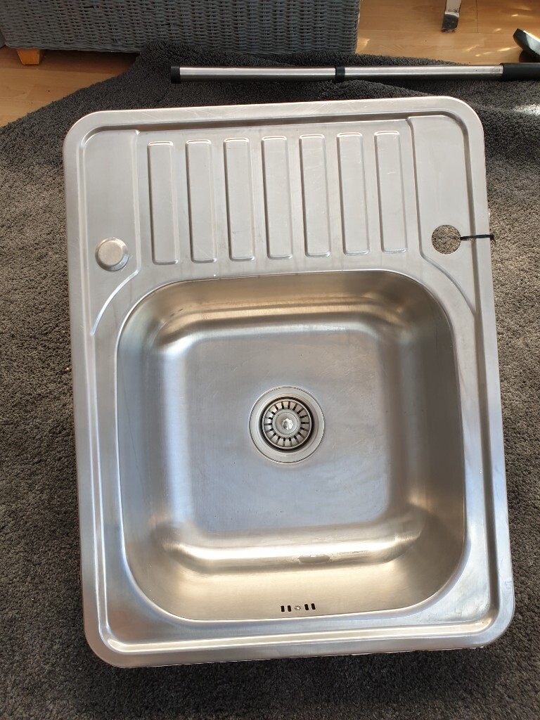 Stainless steel inset kitchen sink with small drainer | in Market