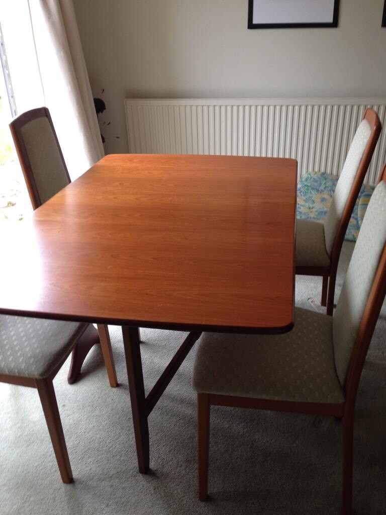 G Plan teak gateleg Table and chairs (ends hinge down) in Thornhill