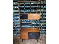 G Plan Librenza room divider wall furniture cabinet tola & black c1962 bookcase shelves gplanera