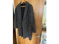 Wool grey tweed coat