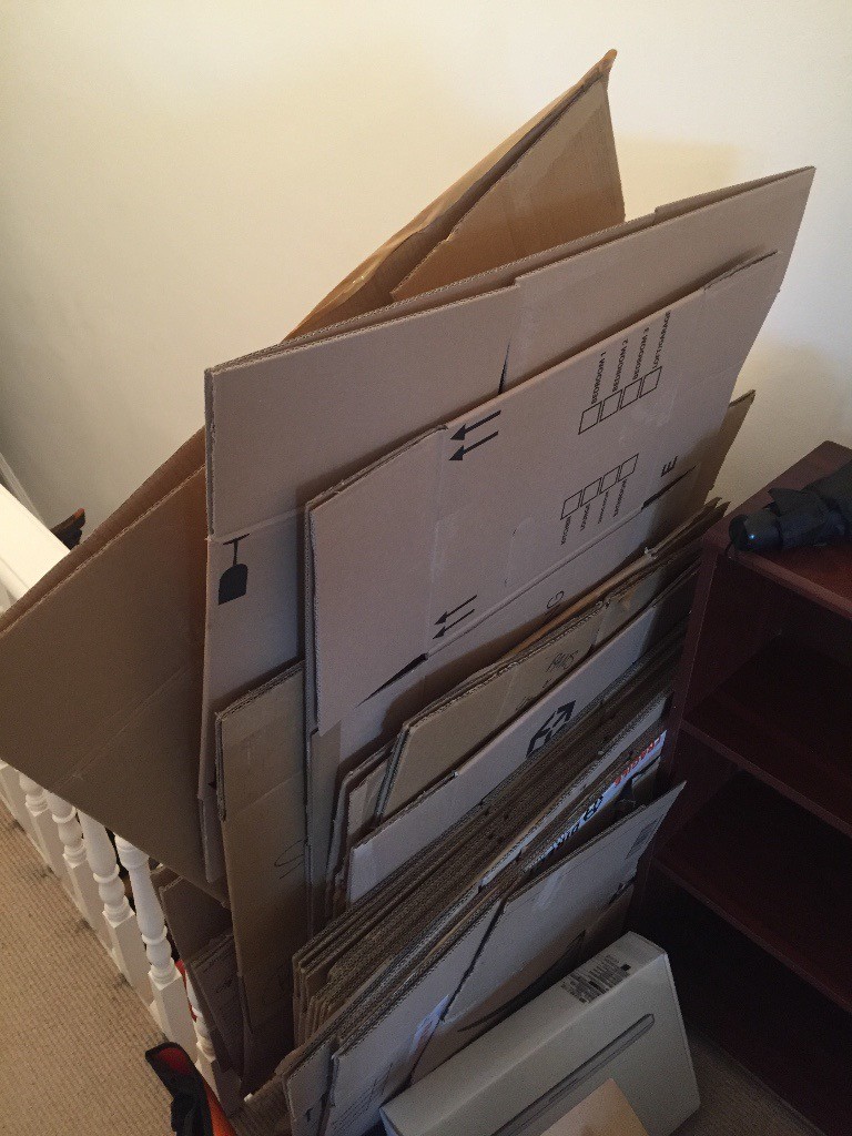 Free cardboard boxes for collection 2030 flattened in South East