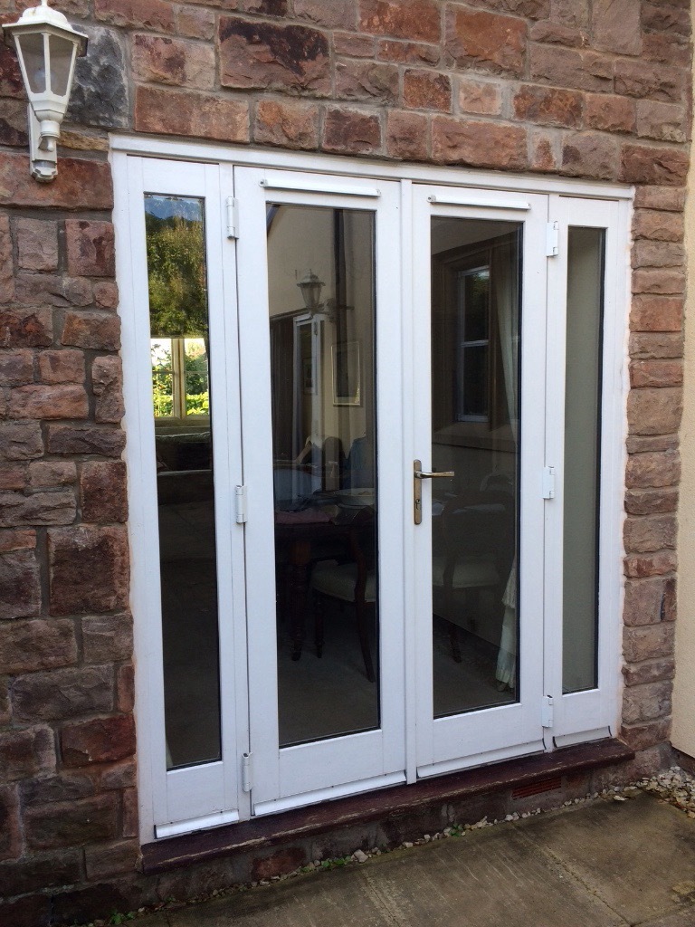Double opening solid wood French doors (2.1 X 1.8m wide) in Long