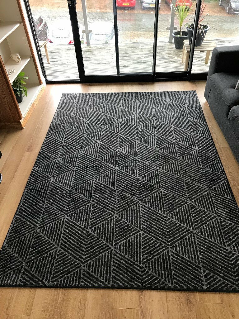 Patterned Grey/Black Large IKEA Rug. in Liverpool, Merseyside Gumtree