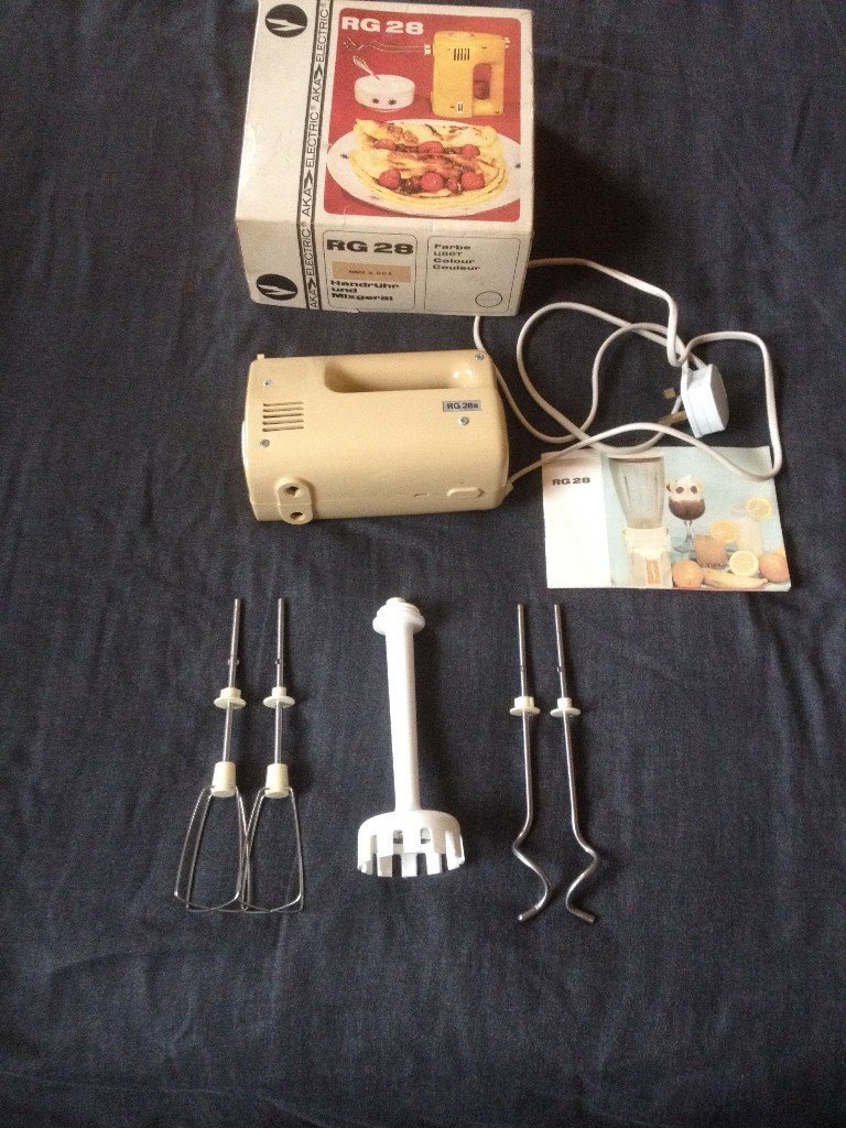 Vintage East German food mixer , Aka RG28 , as new , boxed , with