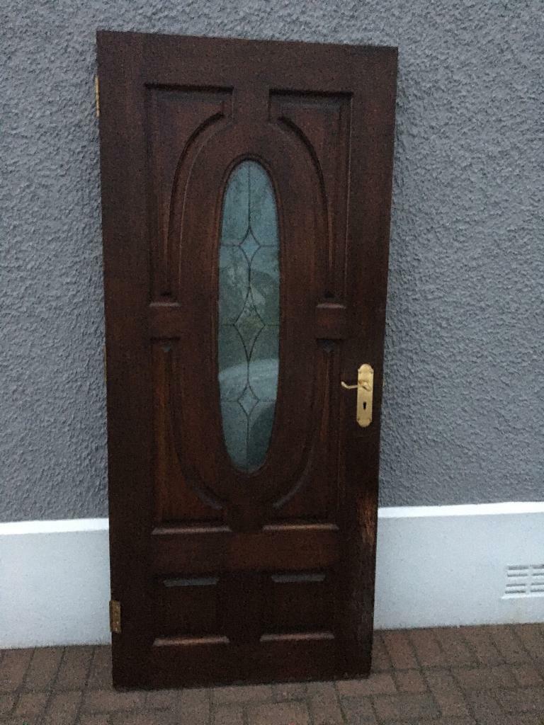 Mahogany exterior hardwood door front back house shes in
