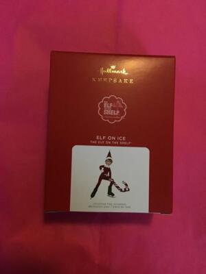 Hallmark Keepsake Ornament 2021 Elf On Ice Elf on the Shelf family game hockey