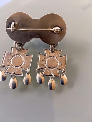Pre worn Norwegian 830S Silver Bunad solje Brooch From Norway