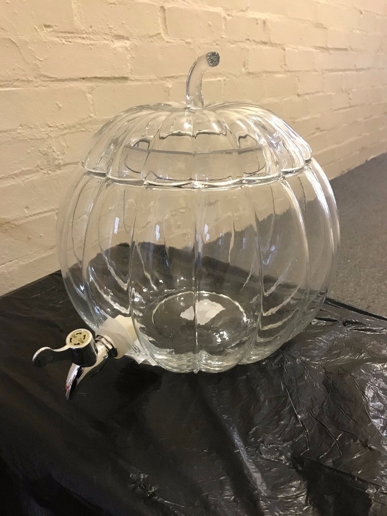 Halloween 6ltr Glass Pumpkin Drinks Dispenser (Brand New, Boxed) in