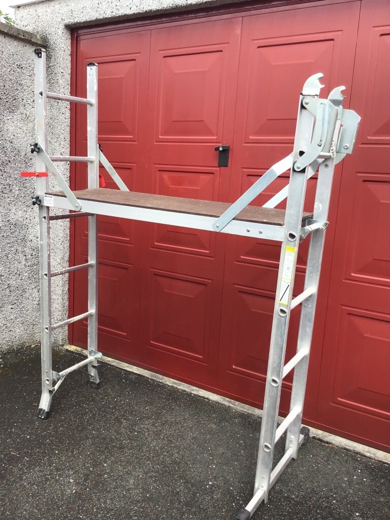 Multiway ladder, platform, stairs, uneven surfaces. Easy to assemble & take apart for storage