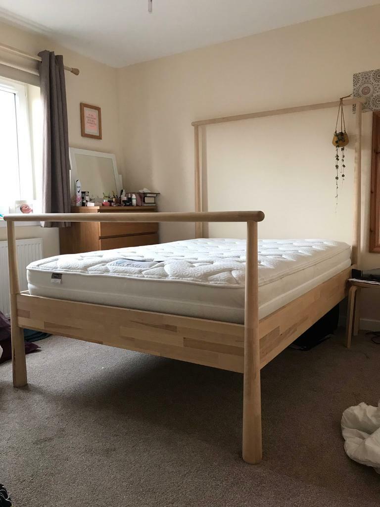 GJORA solid birch wooden double bed frame Ikea in Alloa