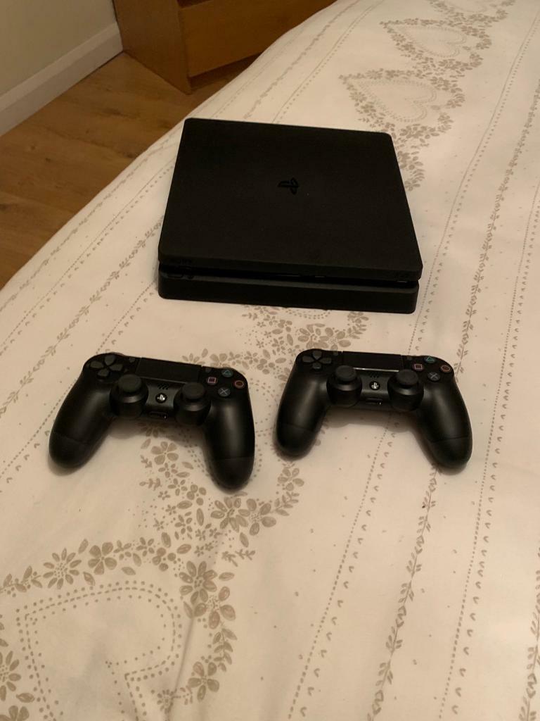 Ps 4 slim with 2 controllers in Lanark, South Lanarkshire Gumtree
