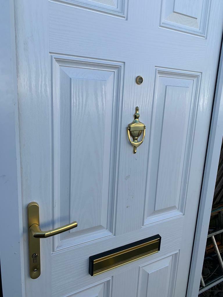 Composite Double Glazed Door Upvc White Front Door/garage/shed in