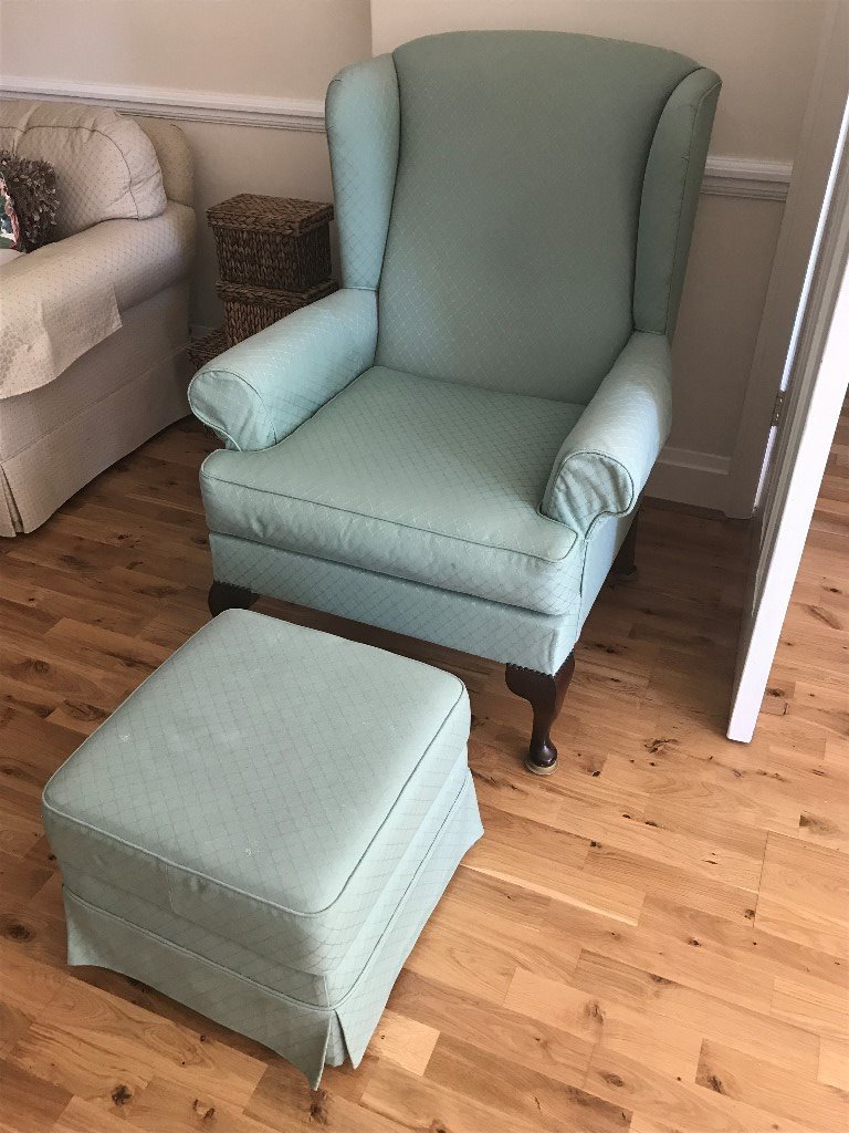 Wesley Barrell, Queen Anne Chair plus Stool High Quality, Custom