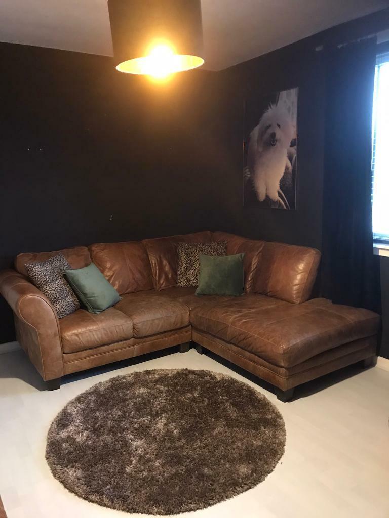 tan leather corner sofa