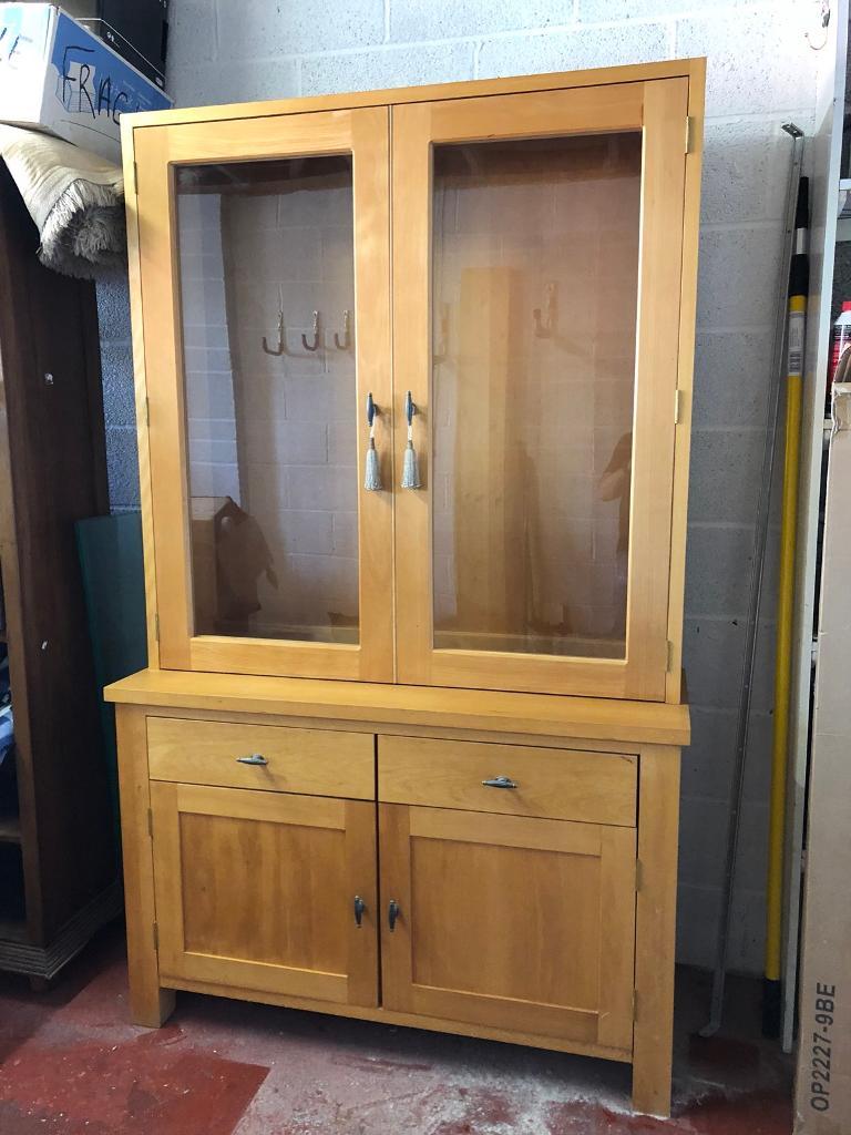 Lovely top quality solid light oak welsh dresser / display ...